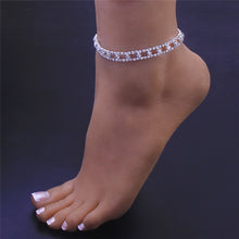 Women's Sparkling Rhinestone Heart Anklet