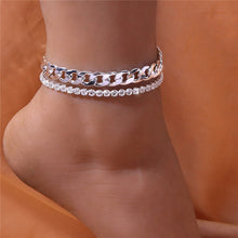 Women's Sparkling Rhinestone Heart Anklet