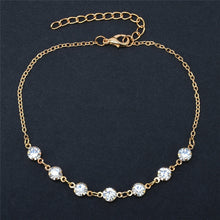 Women's Sparkling Rhinestone Heart Anklet