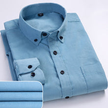 Men's Plus Size Long Sleeve Buttoned Collar Corduroy Shirt