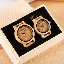 Couples Romantic Message Wooden Watch Set