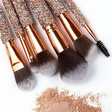 10 Piece Sparkling Makeup Brush Set With Bag - Classy Stores Online