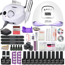 Acrylic Nail Kit 10 Gel Polish Nail Drill Drying Lamp Art Tool - Classy Stores Online
