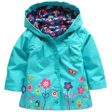 Toddler Girls Spring Flowers Raincoat Jacket
