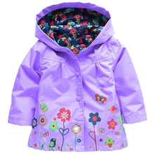 Toddler Girls Spring Flowers Raincoat Jacket