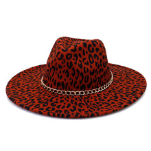 Women's Wide Brim Leopard Print Fedora Hat