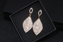 Ladies Large Classic Tear Drop Rhinestone Crystal Earrings