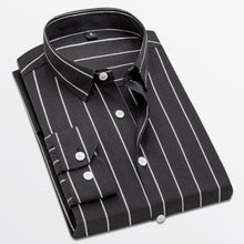 Men's Popular Broad Stripe Long Sleeved Dress Shirt