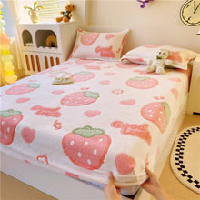 Kids Soft Flannel Rainbow Fitted Bed Sheet