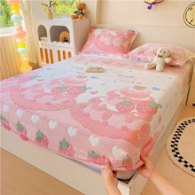 Kids Soft Flannel Rainbow Fitted Bed Sheet