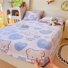 Kids Soft Flannel Rainbow Fitted Bed Sheet