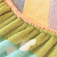 Kids Soft Flannel Rainbow Fitted Bed Sheet