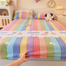 Kids Soft Flannel Rainbow Fitted Bed Sheet