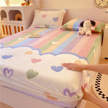 Kids Soft Flannel Rainbow Fitted Bed Sheet