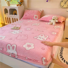 Kids Soft Flannel Rainbow Fitted Bed Sheet