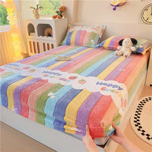 Kids Soft Flannel Rainbow Fitted Bed Sheet