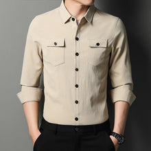 Men's Casual Long Sleeve Two Pocket Dress Shirt
