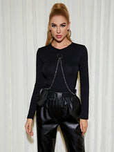 Women's V-Neck Crop Top With Chains