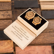 Couples Romantic Message Wooden Watch Set