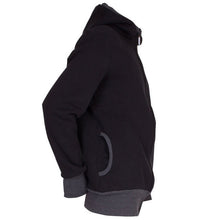 Men's Popular Black Kangaroo Baby Carrier Hoodie Jacket