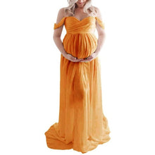 Women's Off Shoulder Chiffon Maternity Portrait Dress