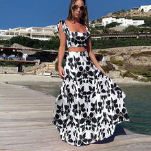 Women's 2 Piece Slim Fit Holiday Crop Top Maxi Skirt