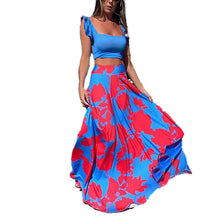 Women's 2 Piece Slim Fit Holiday Crop Top Maxi Skirt