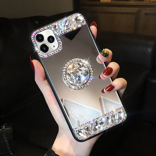 Beautiful Jeweled Mirror Phone Case iPhone 11 12 13 Series