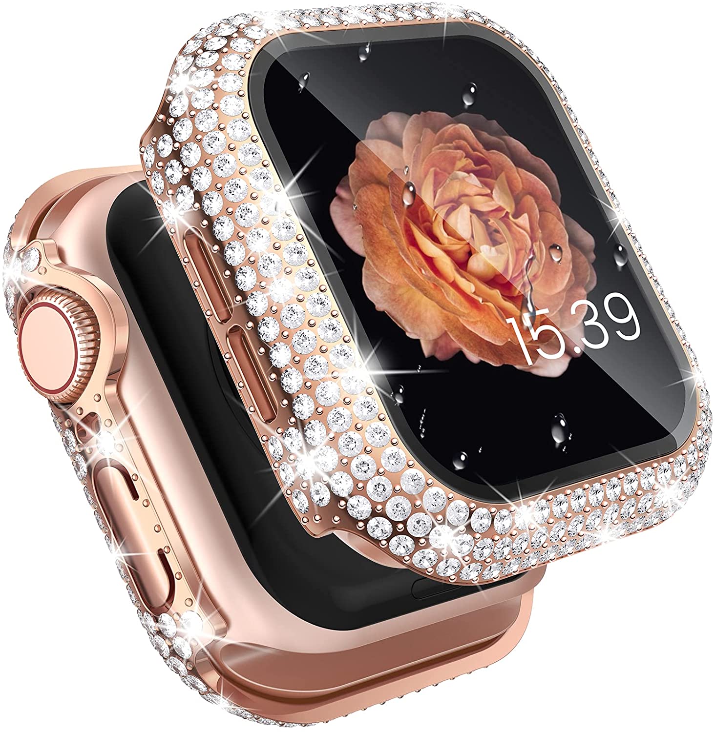 Apple Rhinestone Sparkly Rhinestone Apple Watch Bling Bumper Case