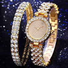 Women's Beautiful Rhinestone Wristwatch Matching Bracelet