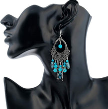 Ladies Beautiful Turquoise Jewelry Set Necklace Bracelet Earrings
