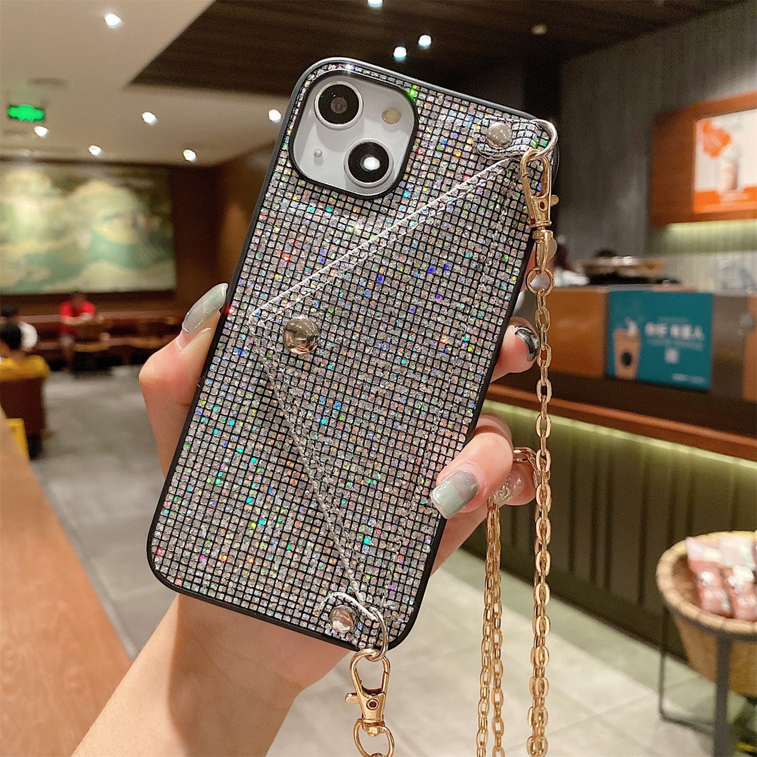 Sparkling Crossbody Card Holder Phone Case iPhone X To 13