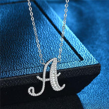 Women's 925 Sparkling Silver CZ Pave Letter Pendant Necklace - Classy Stores Online