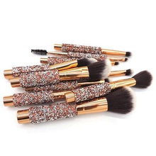 10 Piece Sparkling Makeup Brush Set With Bag - Classy Stores Online