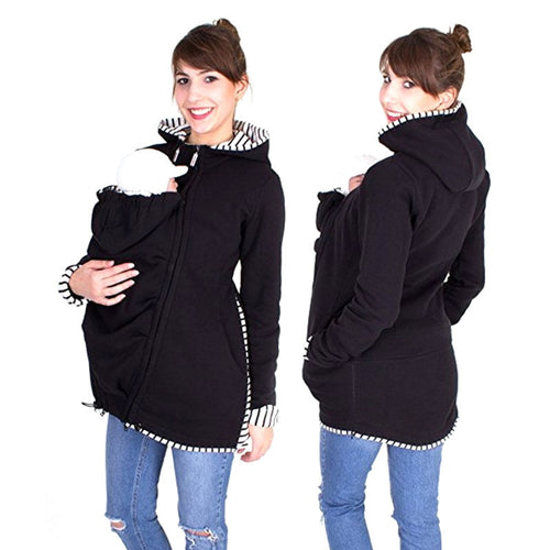 Women's Kangaroo Style Baby Carrier Jacket Hoodie