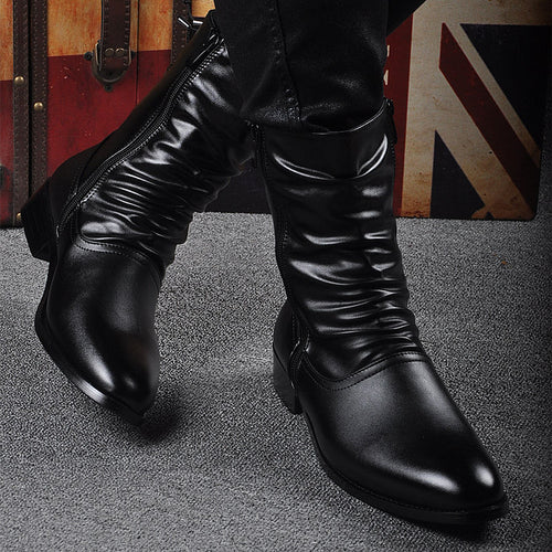 Men's Popular Genuine Italian Leather Motorcycle Boots