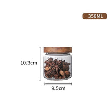 Airtight Kitchen Wood Glass Storage Canister Jars