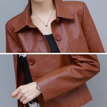 Women's Stylish Single Breasted PU Leather Jacket