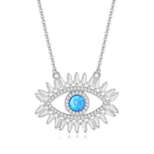Popular Sterling Silver CZ Crystal Turkish Eye Necklace