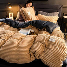 Luxurious Ultra Soft 3 Piece Ribbed Flannel Duvet Cover Set