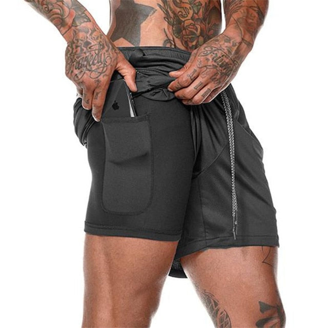 Men's Double Decker Quick Dry Shorts With Phone Pocket