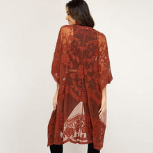 Women's Romantic Embroidered Lace BOHO Kimono Cover Up