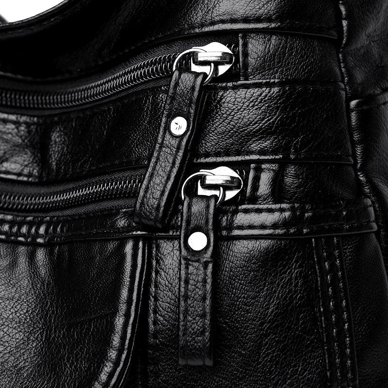 Innerwin Ladies Crossbody Bags Designer Handbag Multi Pocket Quilted  Shoulder Bag Zipper Women Fashion Chain Classic Flap Black 