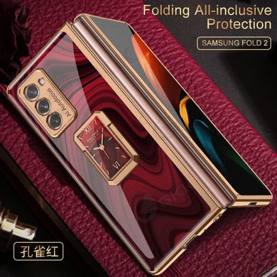 Glass Plated Galaxy Z Fold 2 Clock Phone Case