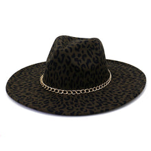 Women's Wide Brim Leopard Print Fedora Hat