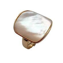 Beautiful White Keshi Mother Of Pearl Adjustable Ring
