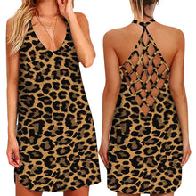 Women's Summer Leopard Print Halter Dress