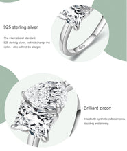 Popular Sterling Silver Dazzling CZ Square Pear Drop Ring