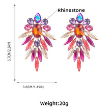 Beautiful Sparkling Rhinestone Feather Drop Earrings