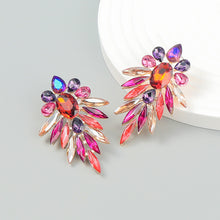 Beautiful Sparkling Rhinestone Feather Drop Earrings